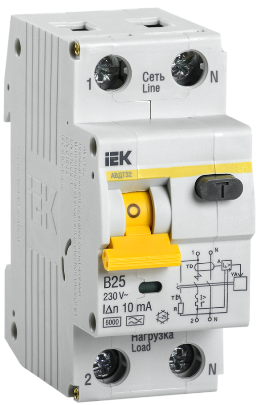 Автоматические выключатели дифференциального тока АВДТ32 предназначены для защиты человека от поражения электрическим током при повреждении изоляции электроустановок